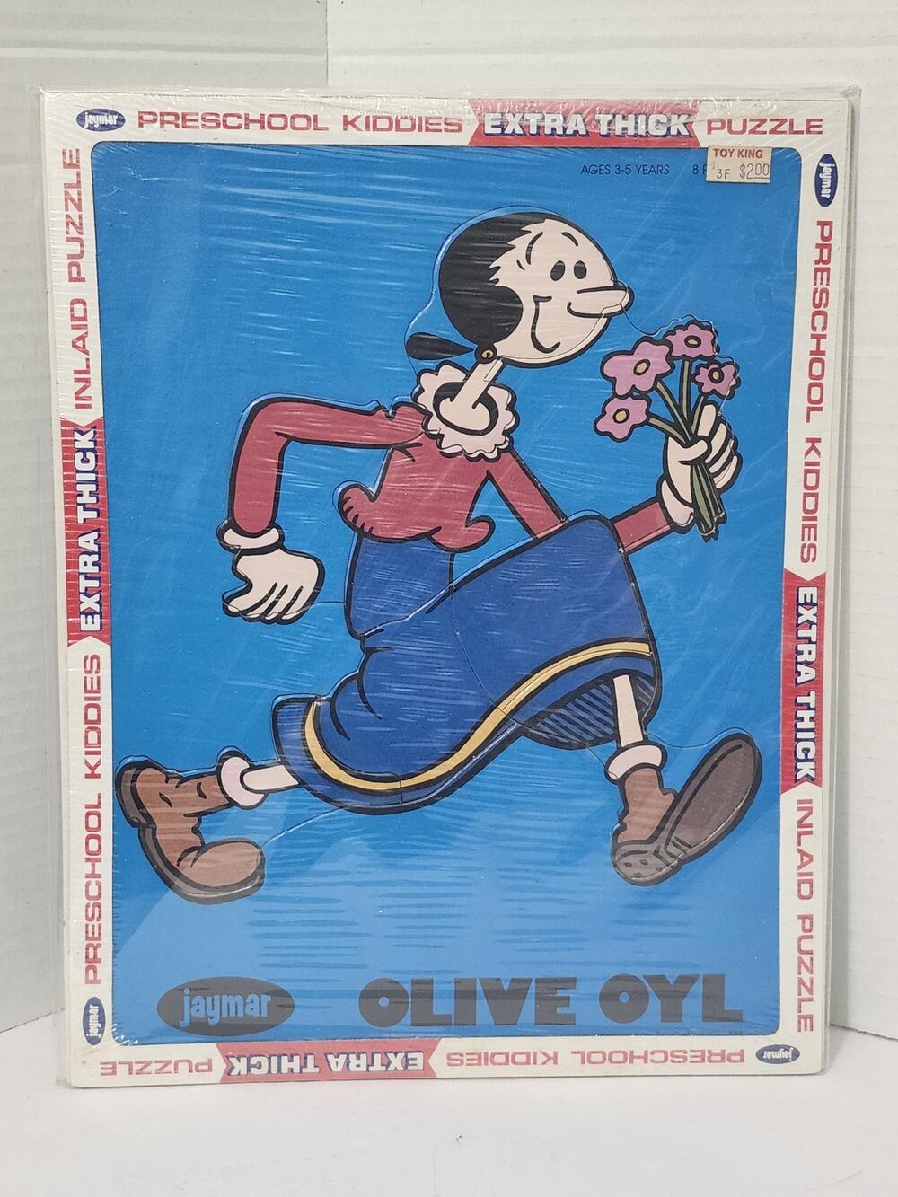 Vintage Jaymar Olive Oyl Popeye Preschool Extra Thick Cardboard Inlaid Puzzle